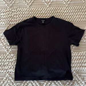 Athleta Black Crewneck Short Sleeve Tee